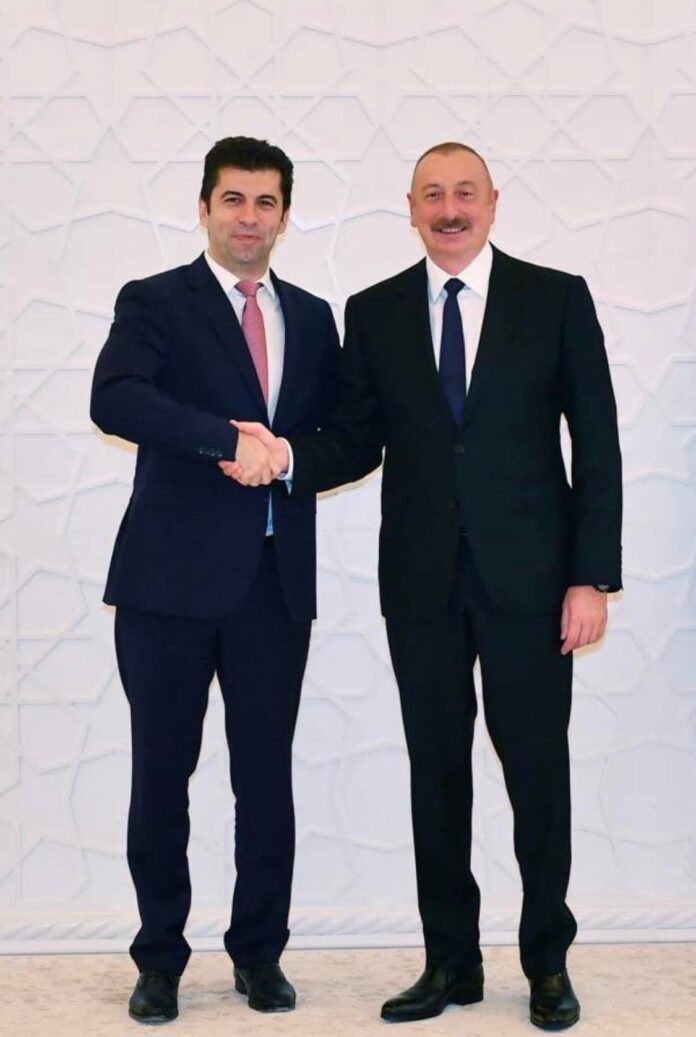 Kiril Petkov met Azerbaijan' President, Ilham Aliyev, upon his visit to country
