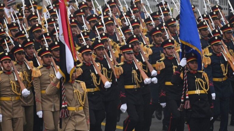 A military detachment from Egypt marched toward the saluting dais on the Kartavya Path for the first time today as India celebrated its 74th Republic Day