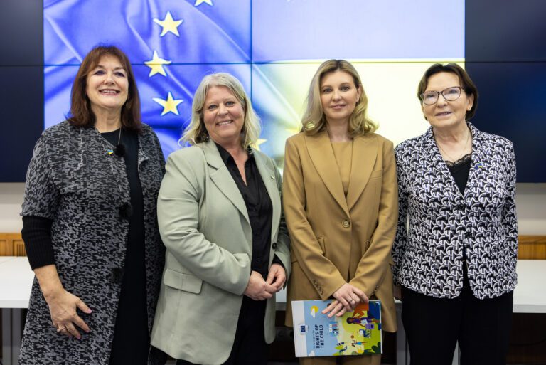 Olena Zelenska, Ukraine's first lady, urged the EU states to recognize the need to protect children's rights as key. She highlighted that Ukraine is grateful for this, but at the same time, it's not just Ukraine's problem. Violation of rights sets a bad precedent for the whole world