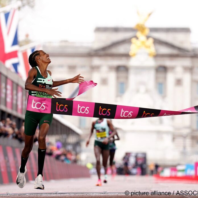 Sifan Hassan, an Ethiopian-born Dutch athlete, won the London Marathon on Sunday (April 23), surprising everyone as she struggled with a painful hip and was nearly hit by a motorbike on the streets of the city. She finished in 2 hours, 18 minutes and 33 seconds