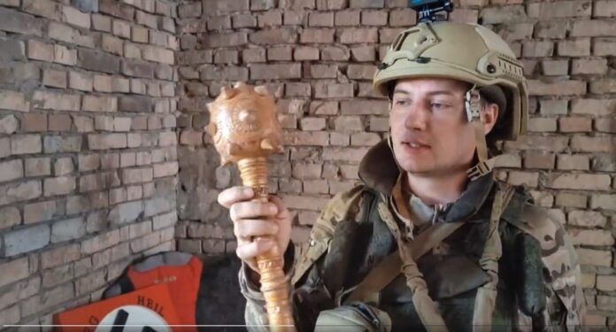 Bakhmut, Ukraine: Sprinter team, a Twitter account that shares latest updates about current events, uploaded a video on its Twitter account in which a Russian soldier claims to discover Nazi trophies in the ruins of Artyomovsk in Bakhmut