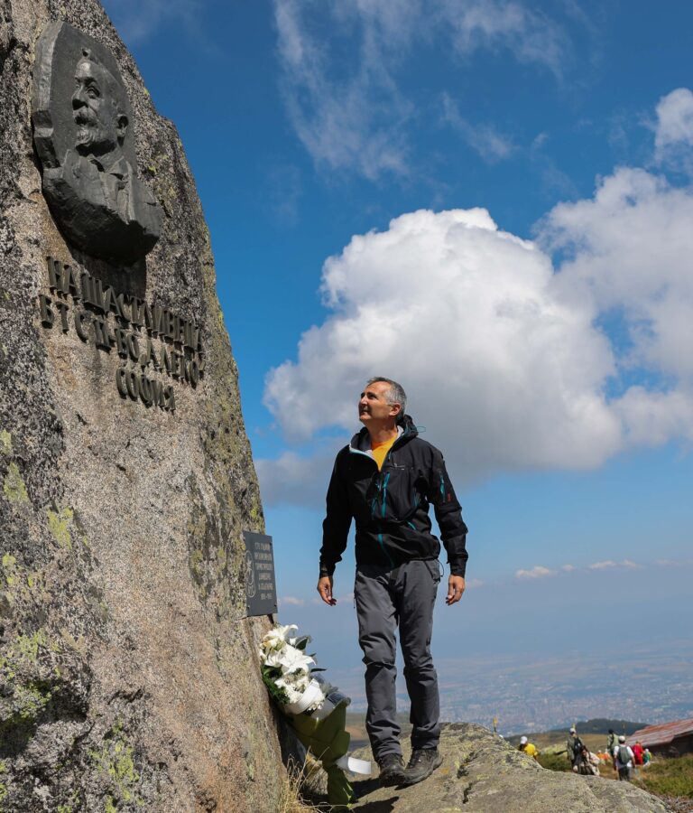 Sofia, Bulgaria: Minister of Youth and Sports Dimitar Iliev took part in a hike to Cherni Vrah from Aleko cabin on the occasion of the 128th anniversary of the organized tourism movement in Bulgaria