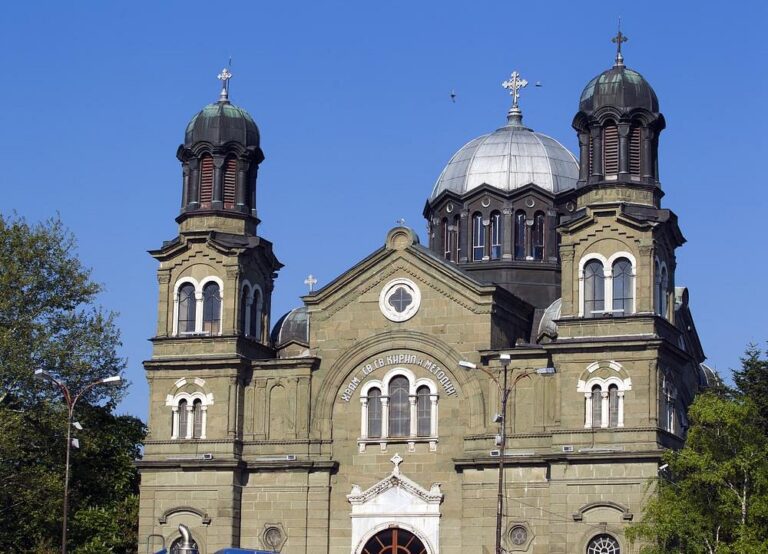 Burgas, Bulgaria: Dimitar Nikolov, mayor of Burgas, informed through his social media account that the Cathedral of St. Burgas annes Cyril and Methodius" returned its authentic form. The facade of the temple has been restored, and the influence of the weather damaged all elements on it