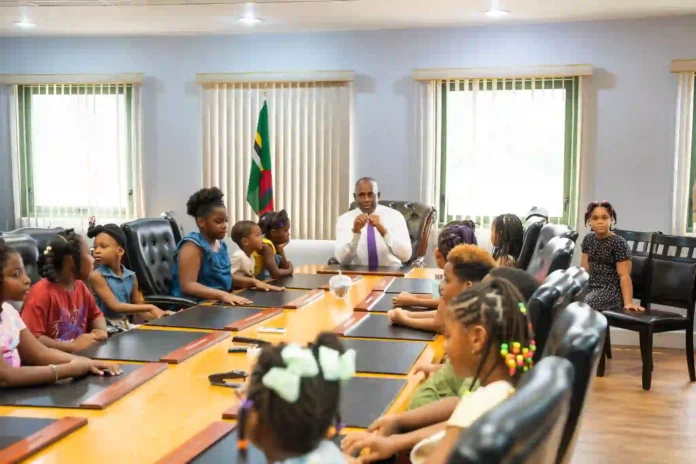 PM Roosevelt Skerrit Engages with Children at annual Roseau Summer Camp