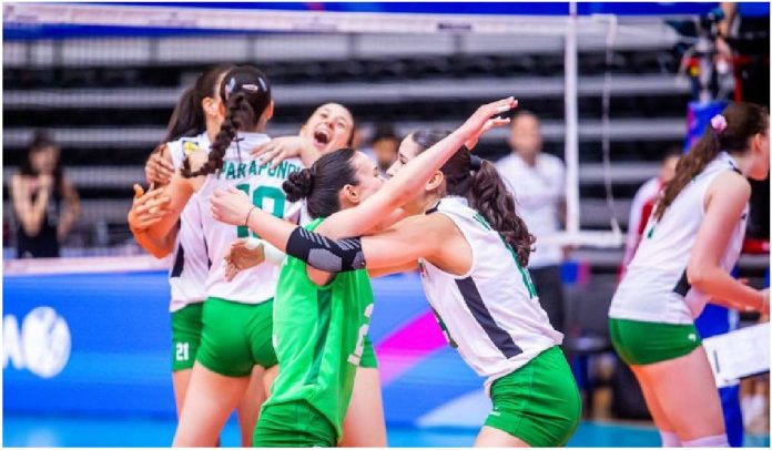 Bulgaria's U19 team celebrates after defeating the USA 3-1 to win the Volleyball World Championship in Osijek