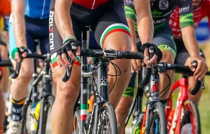 Cyclists racing through Burgas district streets during the 72nd International Cycling Tour of Bulgaria under strict temporary traffic measures