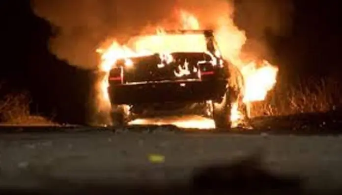 Firefighters in Burgas battle flames after arson attacks that destroyed four cars and damaged five more during overnight incidents