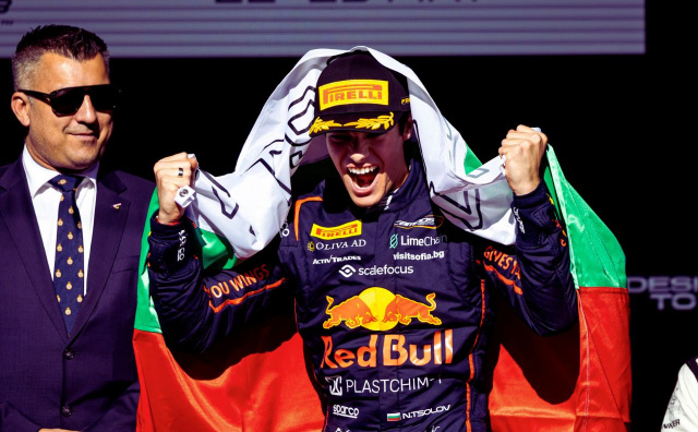 Nikola Tsolov celebrates a podium finish with Campos Racing, marking another successful chapter in his fast-rising motorsport career