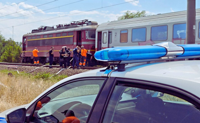 Emergency teams at the scene near Topoli where a man was struck by the Varna-Sofia high-speed train Emergency teams at the scene near Topoli where a man was struck by the Varna-Sofia high-speed train