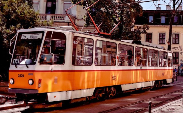 Modern tram passing through central Sofia streets as city prepares biggest fleet renewal and long-term infrastructure upgrade Modern tram passing through central Sofia streets as city prepares biggest fleet renewal and long-term infrastructure upgrade