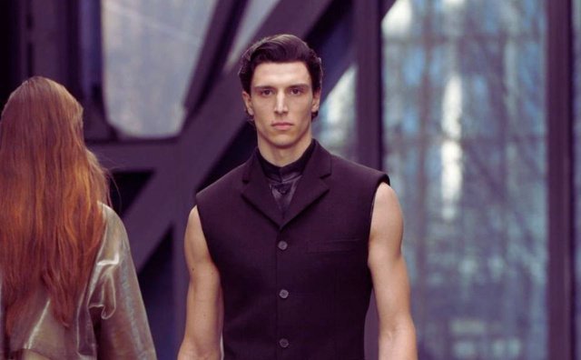 Lyudmil Dimitrov walks the Calvin Klein runway at New York Fashion Week, marking a milestone for Bulgarian male models Lyudmil Dimitrov walks the Calvin Klein runway at New York Fashion Week, marking a milestone for Bulgarian male models